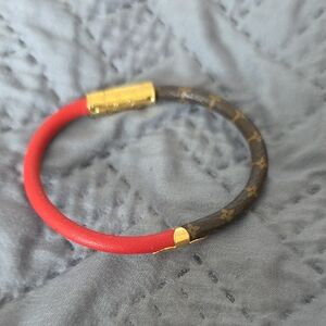 Louis Vuitton Red and Monogram Bracelet